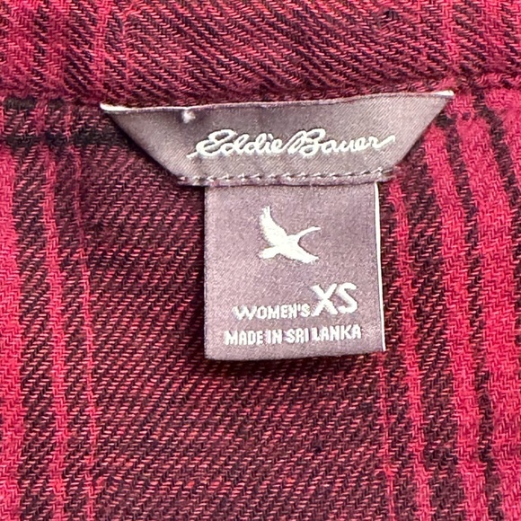 Eddie Bauer Women's Warm Buffalo Plaid Button Down‎ Flannel Shirt Jacket Shaket - Picture 9 of 10